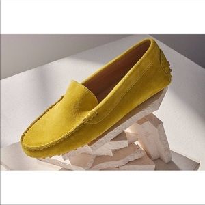 M Gemi Felize suede Loafers Drivers Mocs Yellow 39.5 8.5